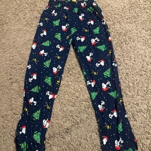 Peanuts Kids Pajama Bottoms - Navy with Holiday Print